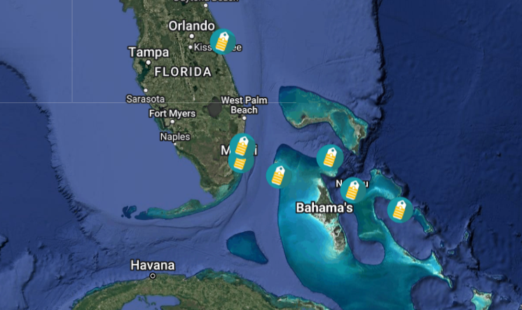 BEKIJK DE DIGITALE KAART VAN ZUID FLORIDA.