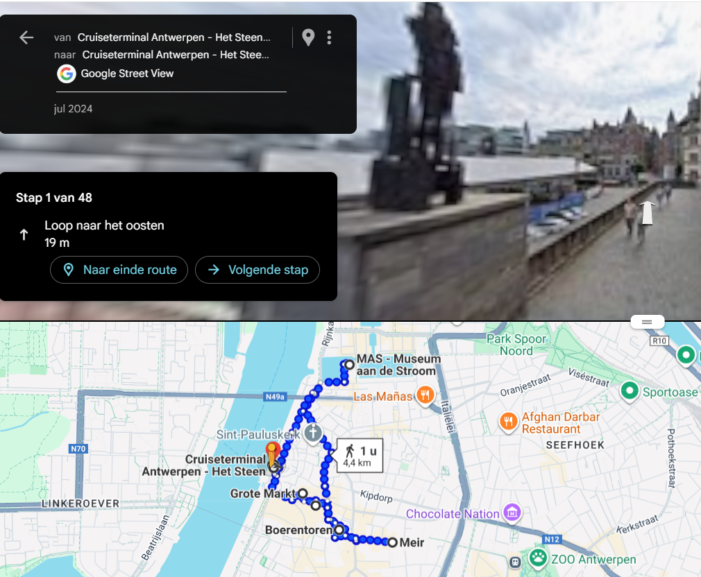 STADSWANDELING VANAF DE CRUISE TERMINAL ZONDER WIFI